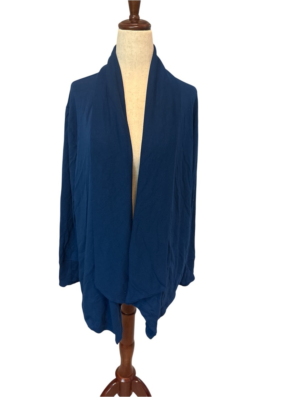 Athleta Blue Draped Open-Front Wrap Cardigan Size MP
